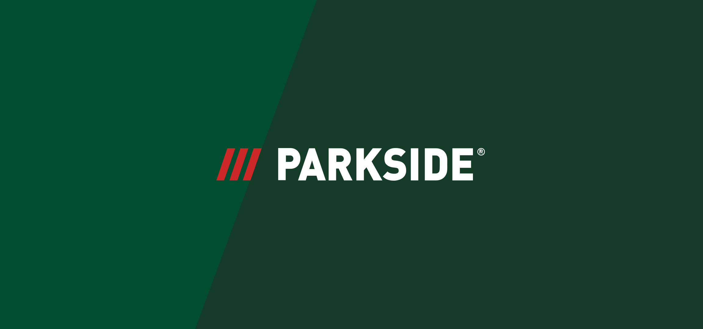 Parkside logo på mørkegrøn baggrund.