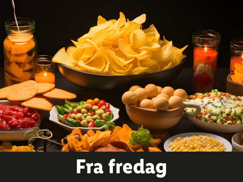 Snacks og natmad til festen